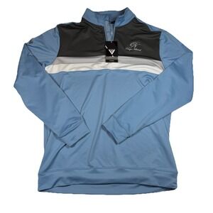 Levelwear Osage National Golf Quarter Zip Men's Medium Blue Gray White NWT